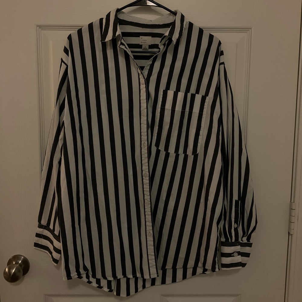 Stripped business casual button down